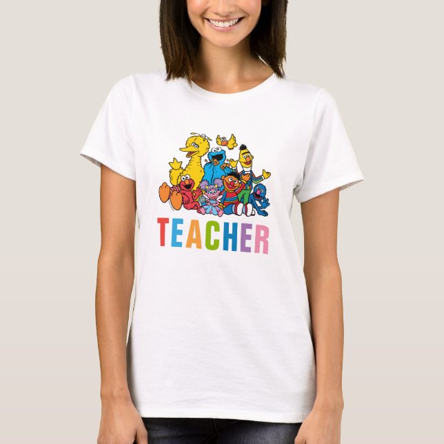 Sweet Sesame Street Pals Teacher T Shirt (Framsida)