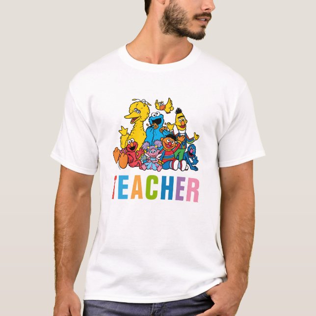 Sweet Sesame Street Pals Teacher T Shirt (Framsida)