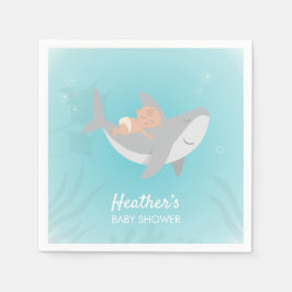 Sweet Shark Baby Shower Pappersservett