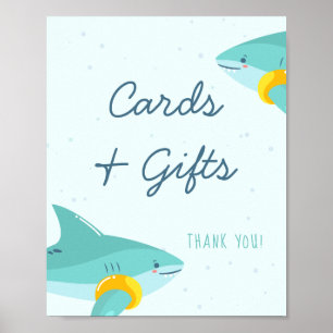 Sweet Shark Summer Boy Shower Cards & presentation Poster
