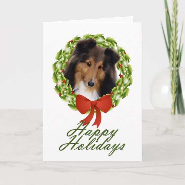 Sweet Sheltie Julafton Card Helgkort (Framsida)