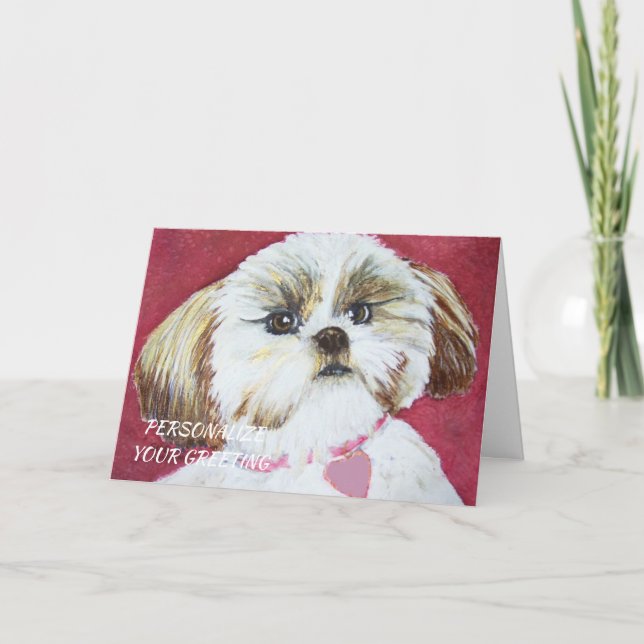 Sweet Shih-Tzu Mix Puppy Kort (Framsida)