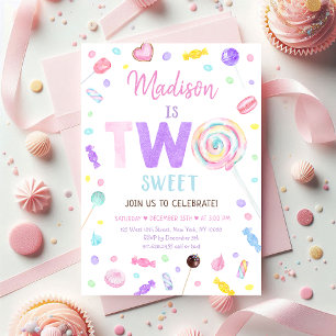 Sweet Shop Lollipop Candy Birthday Inbjudningar