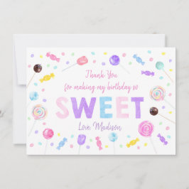 Sweet Shop Lollipop Candy Birthday Tack Kort