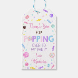 Sweet Shop Lollipop Candy Birthday Tack Presentetikett