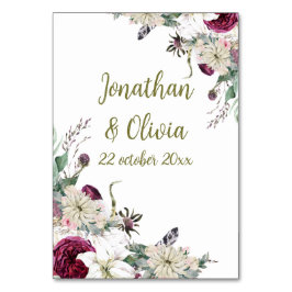 Sweet Shower Autumn Floral Wedding Bordsnummer