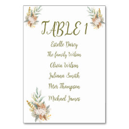 Sweet Shower Autumn Floral Wedding Bordsnummer