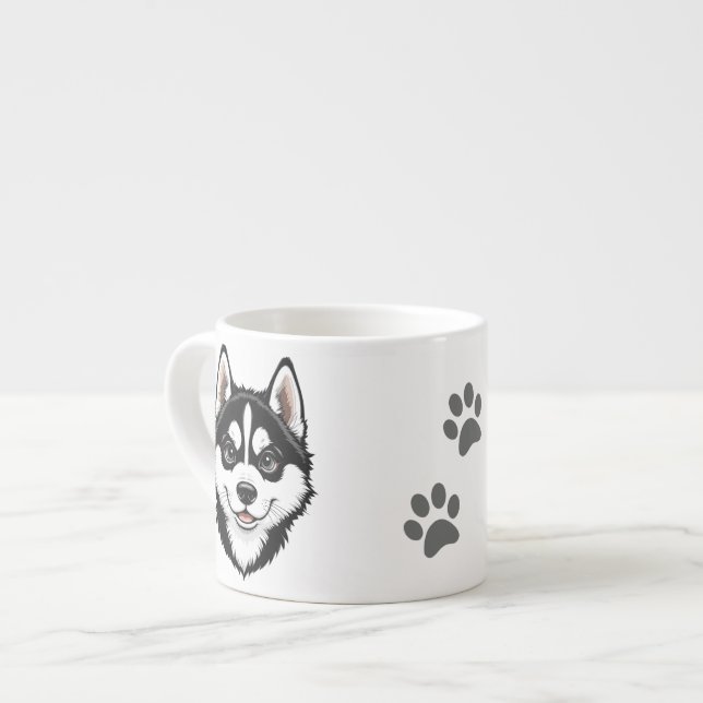 Sweet Siberian husky Puppy Espressomugg (Framsida vänster)