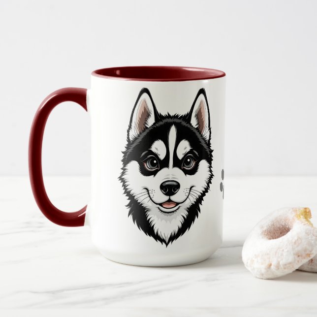 Sweet Siberian husky Puppy Mugg (Med munk)