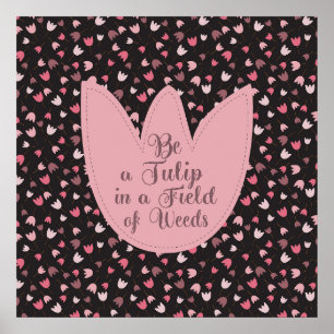 Sweet Simple Rosa Tulip Mönster - hela vägen Poster