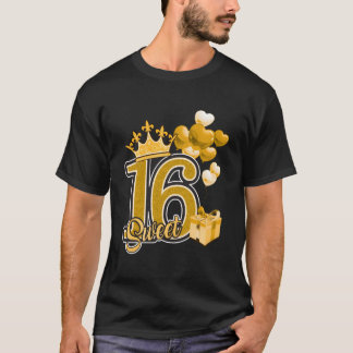 Sweet Sixn Golden 16 År T Shirt