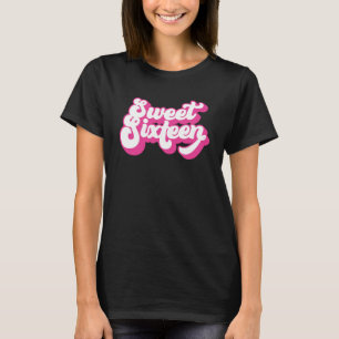 Sweet sixteen 16 år för flickor 16:e t shirt