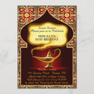 Sweet sixteen, 16:e 15:e födelsedagen, Arabiska na Inbjudningar