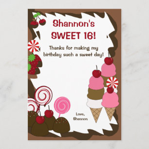 SWEET SIXTEEN 16 Kandy Birthday FLAT TACK Kort