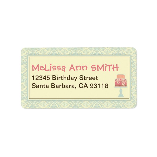 Sweet sixteen adressetikett 2 (Framsidan)