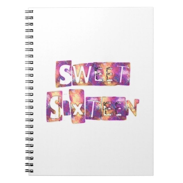 Sweet sixteen Art-utskrift Anteckningsbok (Framsidan)