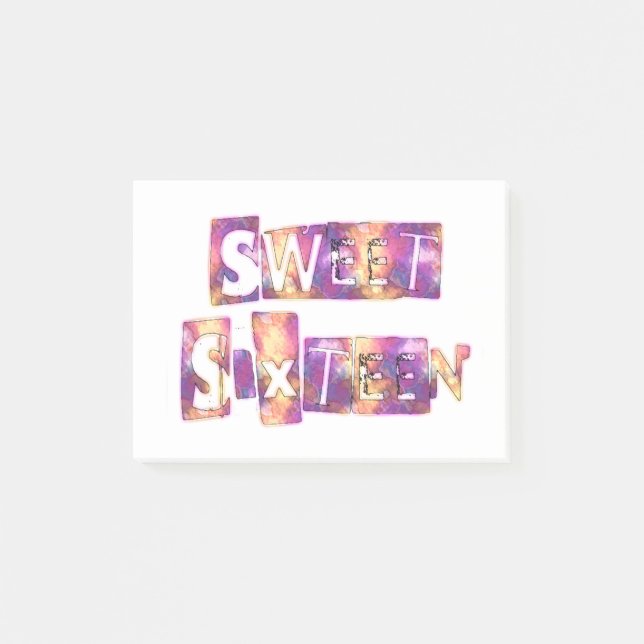 Sweet sixteen Art-utskrift Post-it Block (Framsida)