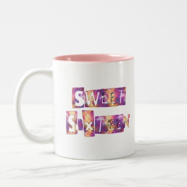 Sweet sixteen Art-utskrift Två-Tonad Mugg (Vänster)