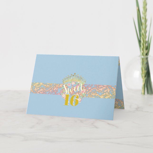Sweet sixteen Baby blue Fairytale Princess Inbjudan (Framsida)