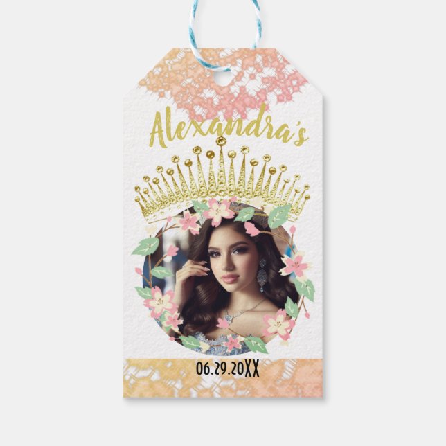 Sweet sixteen Baby blue Fairytale Princess Presentetikett (Baksidan)