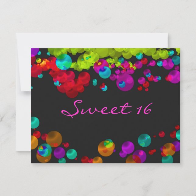 Sweet sixteen Bat mitzvah Neon-inbjudan Inbjudningar (Framsida)