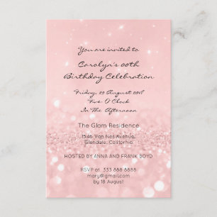 Sweet sixteen Birthay Rosa ros Guld Glitter Inbjudningar