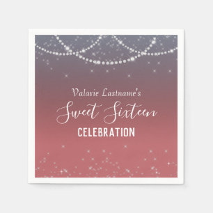 Sweet sixteen Birthday Celebration Ombre Diamond Pappersservett