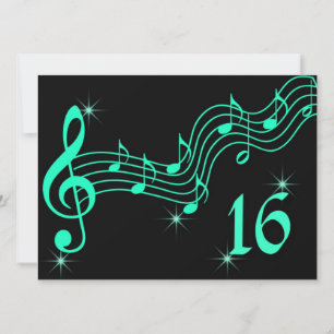 Sweet sixteen Birthday-inbjudan Musik noter Inbjudningar