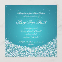 Sweet sixteen Birthday Star Gnistra Turfullare Inbjudningar