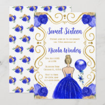 Sweet sixteen Blonde Princess i Royal Blue