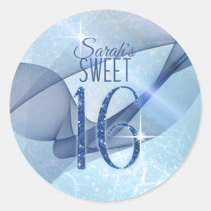 Sweet sixteen Blue ID652 Runt Klistermärke