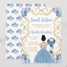 Sweet sixteen Brown Hair Princess i Blue