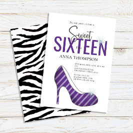 Sweet sixteen Chic Girl Födelsedagsfest Inbjudningar