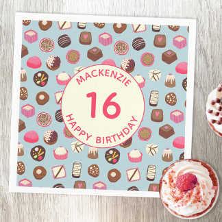 Sweet sixteen Chocolate Candy Birthday Pappersservett