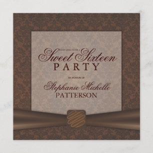 Sweet sixteen Chokladtema, Födelsedagsfest Inbjudningar