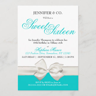 Sweet sixteen Classy Mode Blue Theme Inbjudningar