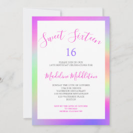 Sweet sixteen Colorful Modern Chic Birthday Inbjudningar