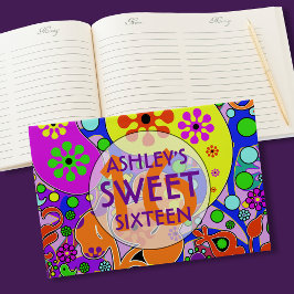 Sweet sixteen Colorful Retro-Blommigt Gästböcker