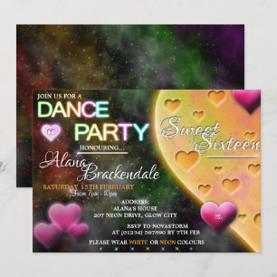 Sweet sixteen Dance Party-inbjudningar Inbjudningar