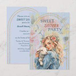 Sweet Sixteen Daughter Birthday Blonde Invitation Inbjudningar