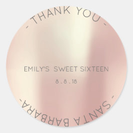 Sweet sixteen Diamond Rosa ros Parly Chamblank Runt Klistermärke