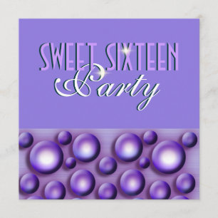 "Sweet sixteen" elegant lila "polka dots" Inbjudningar