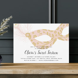 Sweet sixteen elegant Masqueratema Inbjudningar
