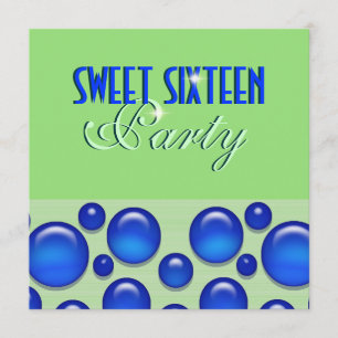 ’sweet sixteen’ elegant polka punkt inbjudningar