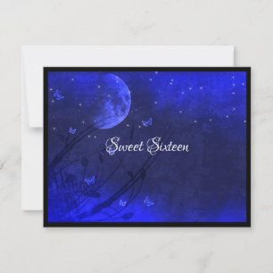 Sweet sixteen Enchanted Evening Lila Black Inbjudningar