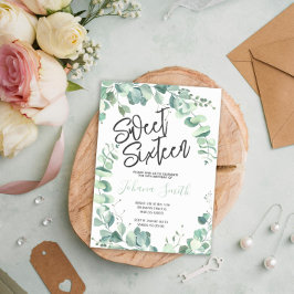 Sweet sixteen Eucalyptus 16: e födelsedagsinbjudan Inbjudningar