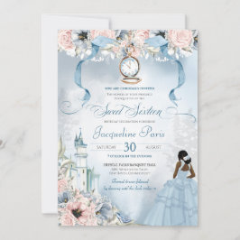Sweet sixteen Fairy Tale Princess Cinderella Theme Inbjudningar
