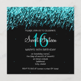 Sweet sixteen, fallande stjärnor, turkos inbjudningar