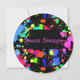 Sweet sixteen, färgstark, nylonfärg, inbjudan