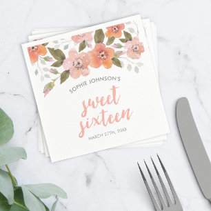 Sweet sixteen Fintvätt av Blommigt Pappersservett